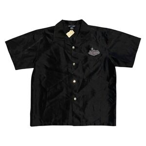 Oscar Misa Mens Las Vegas Camp Shirt Black Dice Buttons‎ XL NWT Bowling Shirt